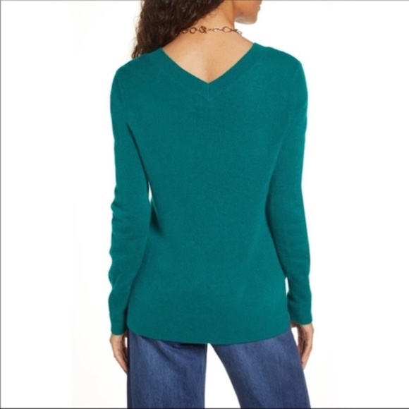 Halogen V-Neck Cashmere Sweater Green S - Picture 2 of 4